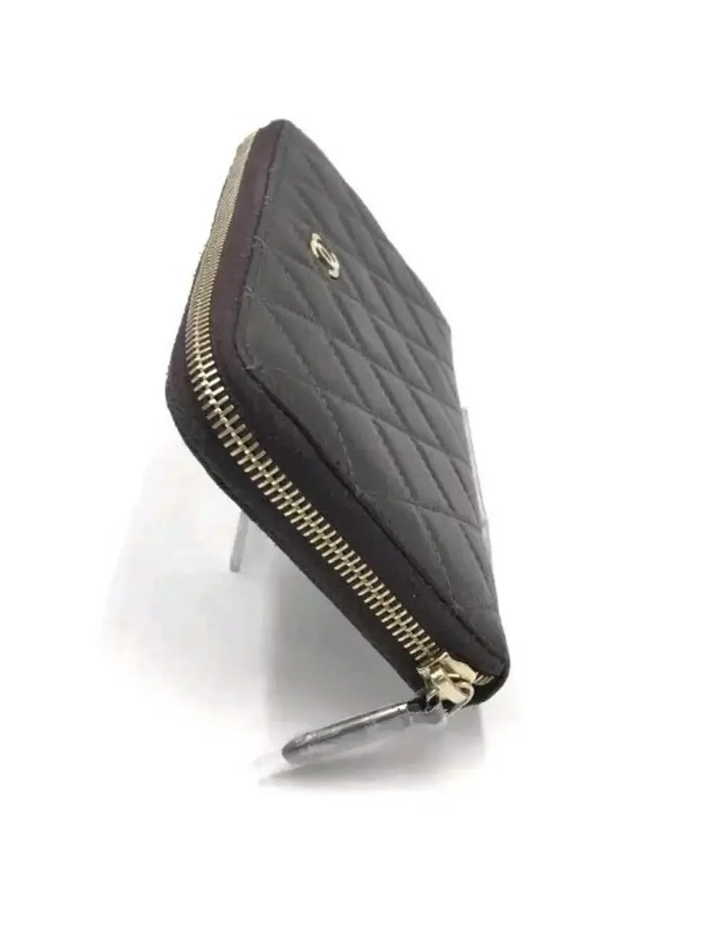 CHANEL Matelasse Long Wallet Lambskin Purple
